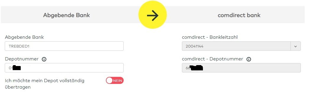 Depotwechsel-Portal Comdirect